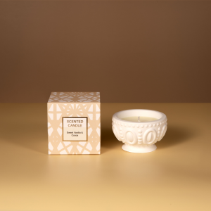 70g scented candle in plaster jar
