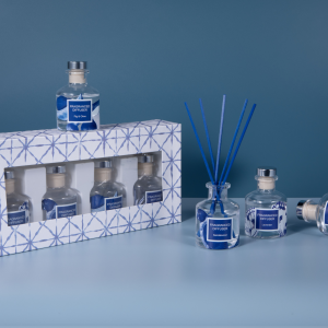 S/4 55ml diffuser in glass bottle+20pcs cotton reeds in gift box