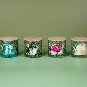220g scented glass candle+wooden lid